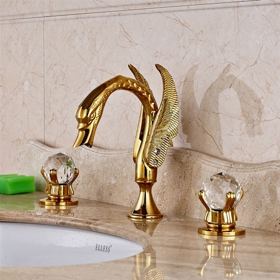 Rouen Deck-Mount Dual Handle Bathroom Sink Faucet